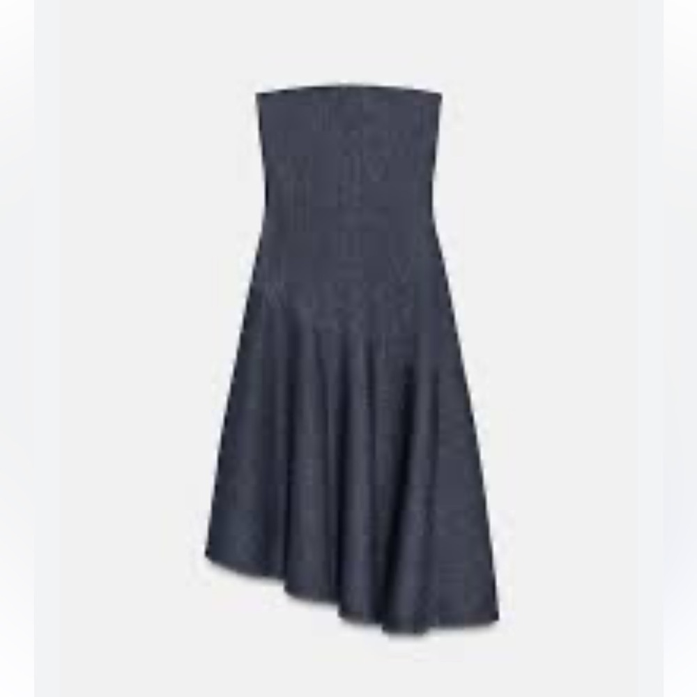 Summer picnic perfection! Never worn w/tags denim strapless hi-low hem Dress